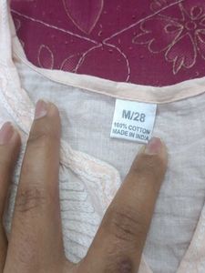 Chikankari A-Line Short Kurti
