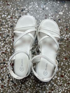 White Crisscross Sandals