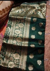Green Banarasi Dress Material