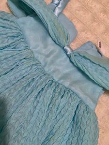 Blue Off Shoulder Party Dress