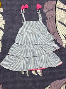 Cute Striped Ruffled Dress