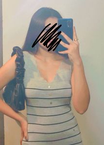 Grey Bodycon Dress With Pattern In Bac
