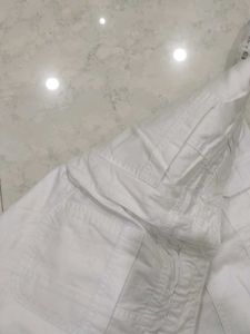White Cargo Capri Pants