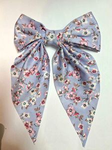 Cute Floral Blue Bow