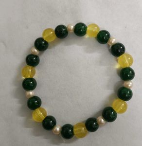 Green And Yellow Pearl Beads Bracelet