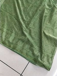 Green Printed bandhani Saree