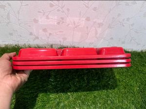 Milton Blue&amp;Red Melamine Divided Plate