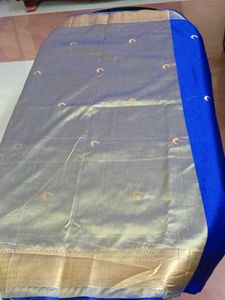 Blue Color Brand New Sareewith blouse Piece.