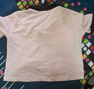 White Tee with Black Collar