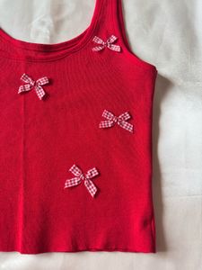 Savana Pinterest Red Bow Top