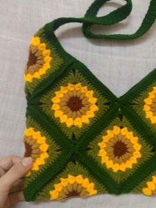 🌻Sunflower Crochet Side Bag