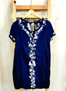Blue Embroidery Work Top Size-34