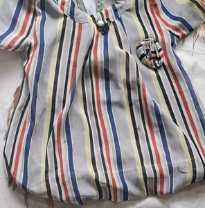 Striped Button-Up Top Combo