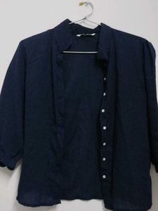 Navy Blue Sheer Shirt