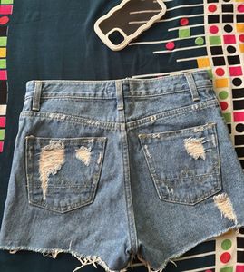 Ripped Denim Shorts