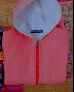 NINS MODA Full Sleeve Solid Hooded Orange Sweater