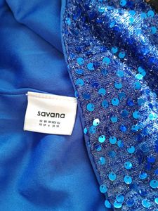 Elegant Blue Sequin Gown