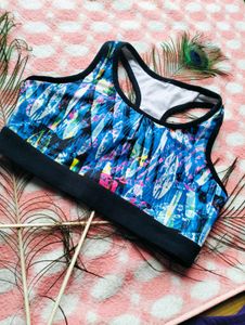 Abstract Print Sports Bra