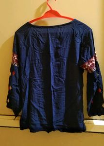 Embroidered Sleeve Top