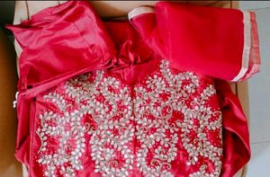 Red Embellished Salwar Kameez