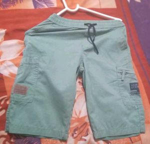 Boys Green Cargo Shorts