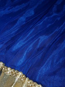 Navy blue Lehenga Gold Zari