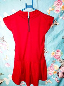 Red Music Theme Frock |Cute Top For 6–7 Year Child