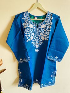 Blue Embroidered Kurta