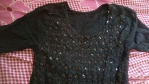 Elegant Black Embellished Kurti