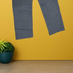 women grey straight jeans size 34 (O-61)