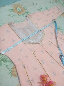 Peach Embroidered Kurti