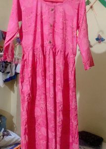 Pink Floral Midi Dress