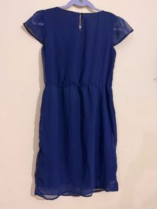 Blue Sheer Sleeve Dress