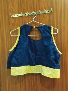 Elegant Blue Velvet Blouse