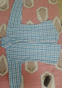 Blue Plaid Button-Down Shirt