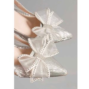 Silver Bow Heels