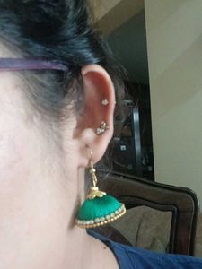 Silk Thread Jhumka Earrings