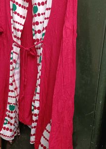 Red Print Cardigan