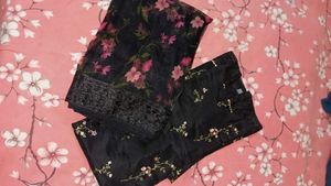 Elegant Black Embroidered Kurta Set