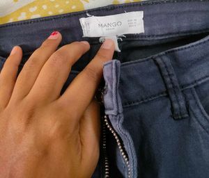 Navy Blue Jeans Mango