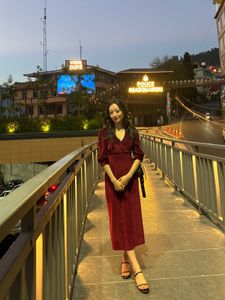Maroon Midi Dress💃🏻Party Wear🪩