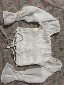 White Smocked Top