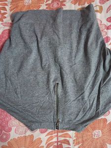 Gray Casual Baggy Crop Top