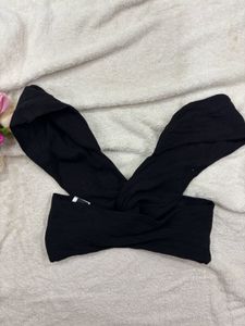Black Twisted Ribbed Top
