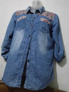 Floral Denim Tunic