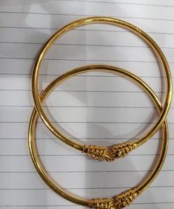 Gold Plated Mettalic Kada Bangles- 2.6