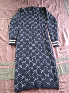 Patterned Knit Midi Dress