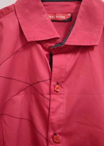 Party Wear Red Shirt For Men
