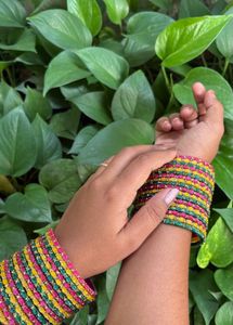 Multi Colour Valaikappu Bangle Set