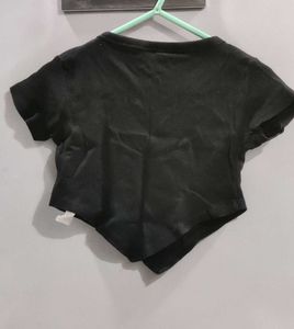 Bershka Black Crop Top - Size S